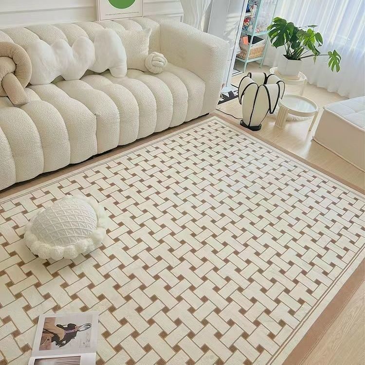 Checkerboard Geometric Area Rug Design 01