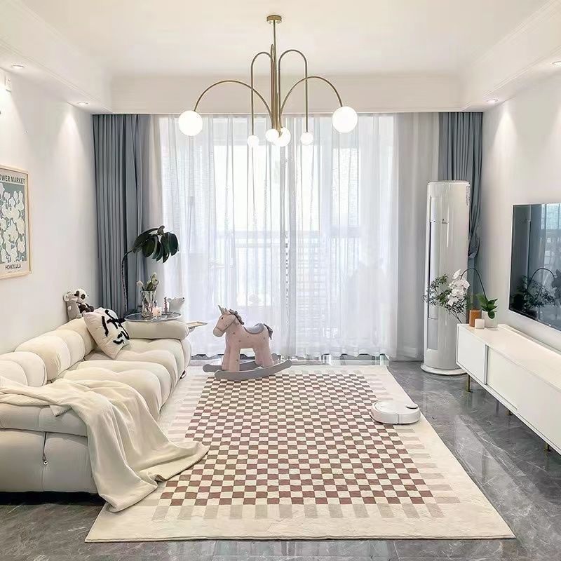 Checkerboard Geometric Area Rug Design 06