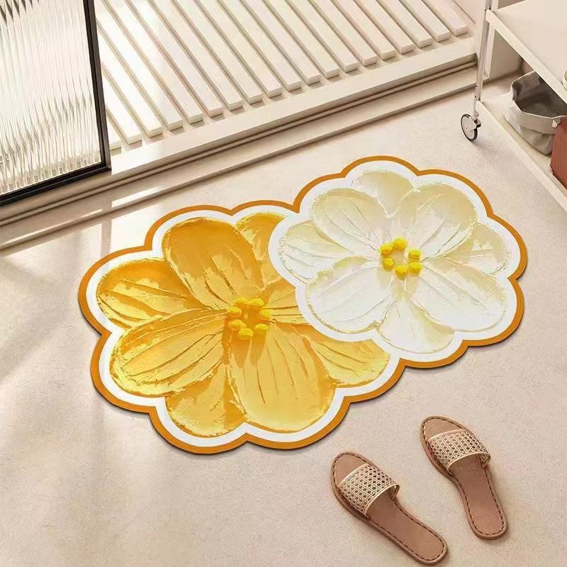 Oil Painting Floral Bath Mat Design 10